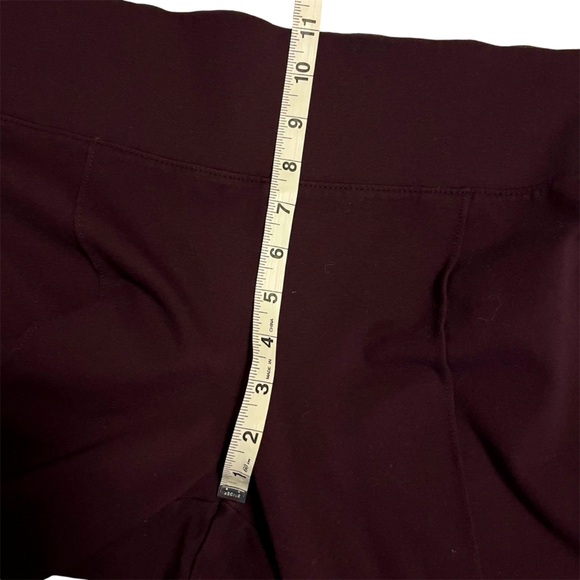 Nine West Burgundy Maroon Wine Ponte Skinny Front Seam Work Leggings Academia XL - Picture 7 of 9